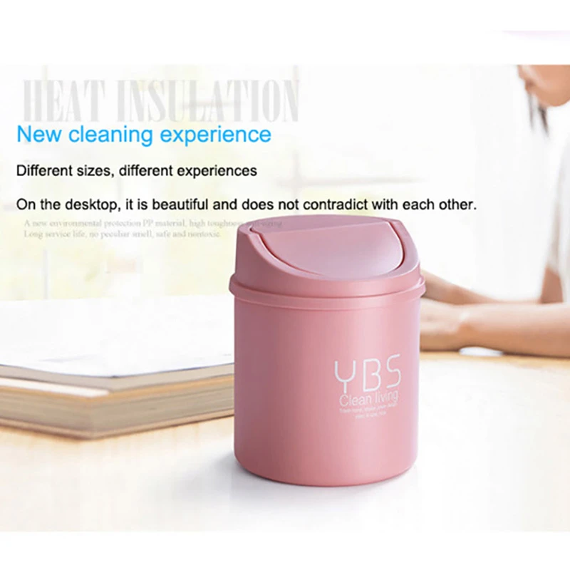 

SKTN Creative Mini Waste Bin Desktop Small Trash Can With Lid Living Room Debris Desk Storage Bucket Office Supplies Trash Can