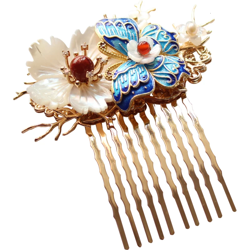 Перегородчатые шпильки для волос из полудрагоценных камней | Украшения и