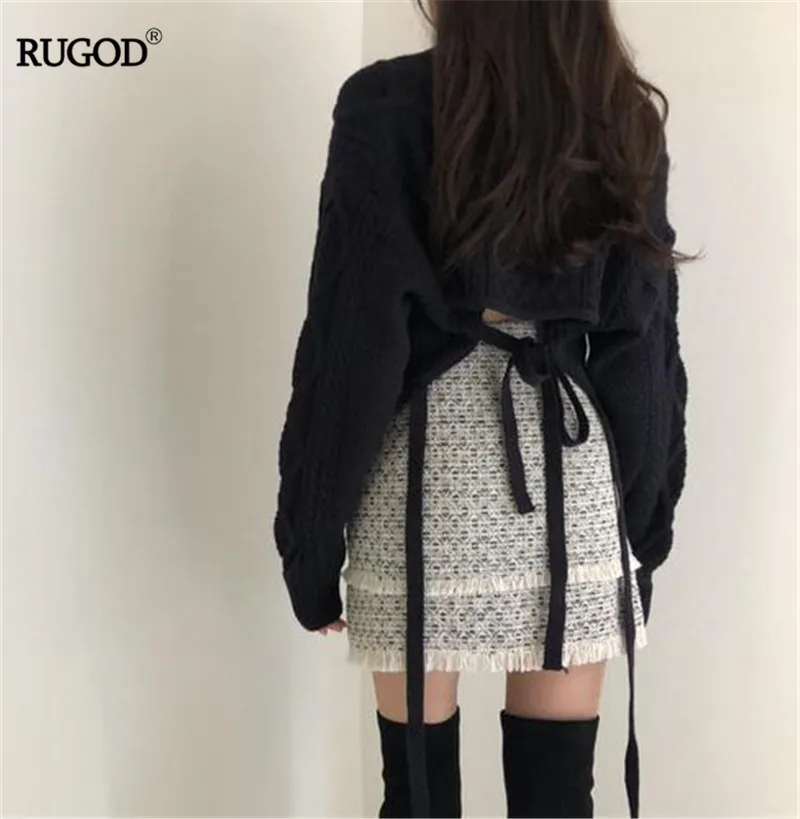 Комплект RUGOD из однотонной юбки с круглым вырезом бандажной открытой спиной и