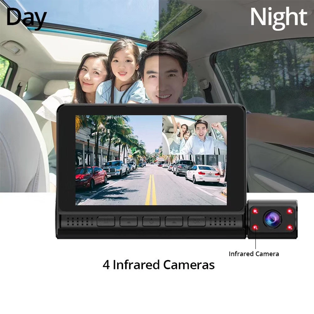 Автомобильный видеорегистратор авторегистратор с сенсорным экраном 4 '' 3