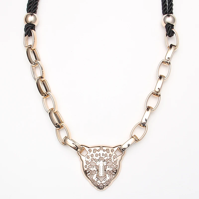 Женская цепочка с леопардовым принтом винтажное длинное ожерелье ручной работы