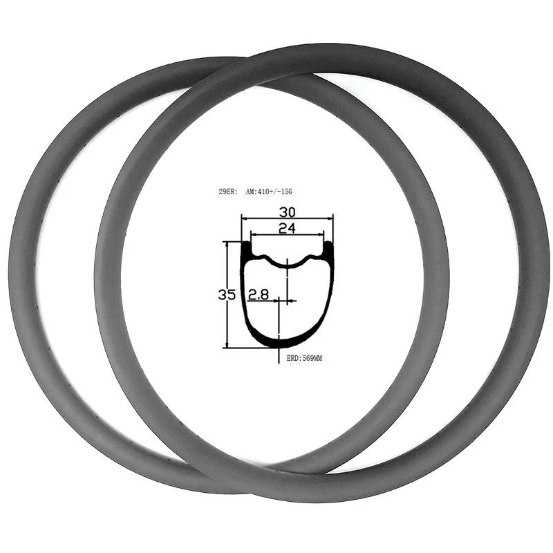 

29er mountain disc bike rims AM 410g 30x35mm Asymmetry disc mtb rims 700c tubeless tape mtb disc rim bike 29 carbon mtb rim