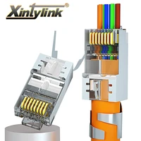 xintylink cat8 cat7 cat6a rj45 connector 50u rj 45 ethernet cable plug network sftp ftp shielded jack 1 5mm hole pass through