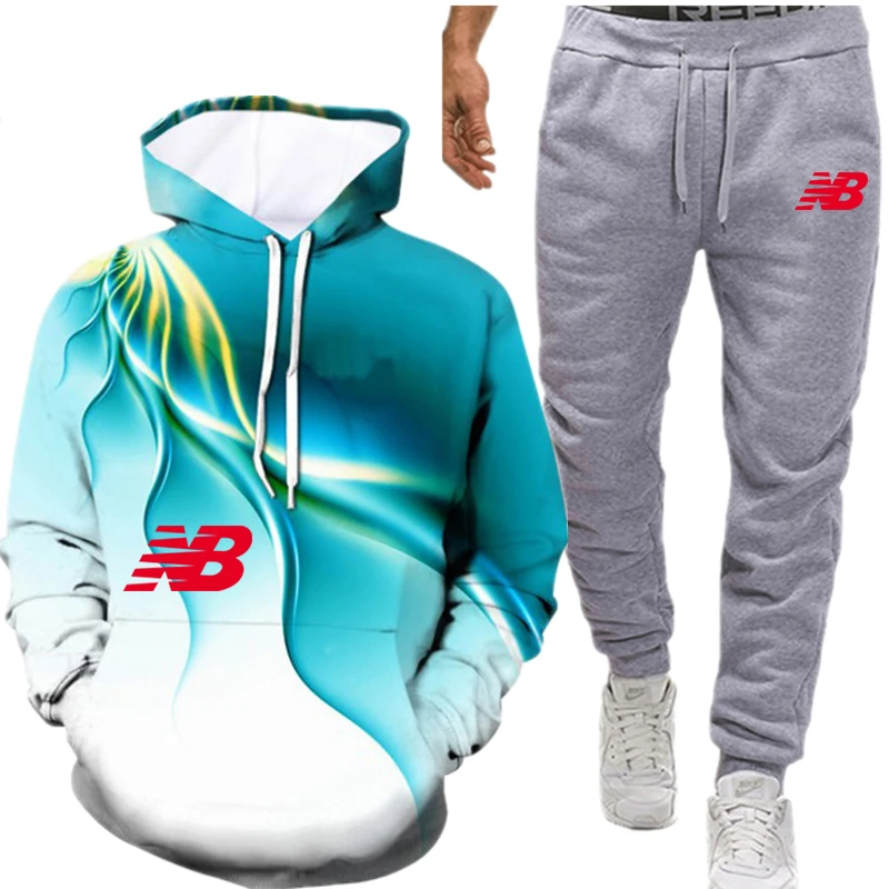 

Spring And Autumn Fashion Men's Sportswear Suit Men's Sports Hoodie + Pants Casual Sportswear Men's HoodieSuit