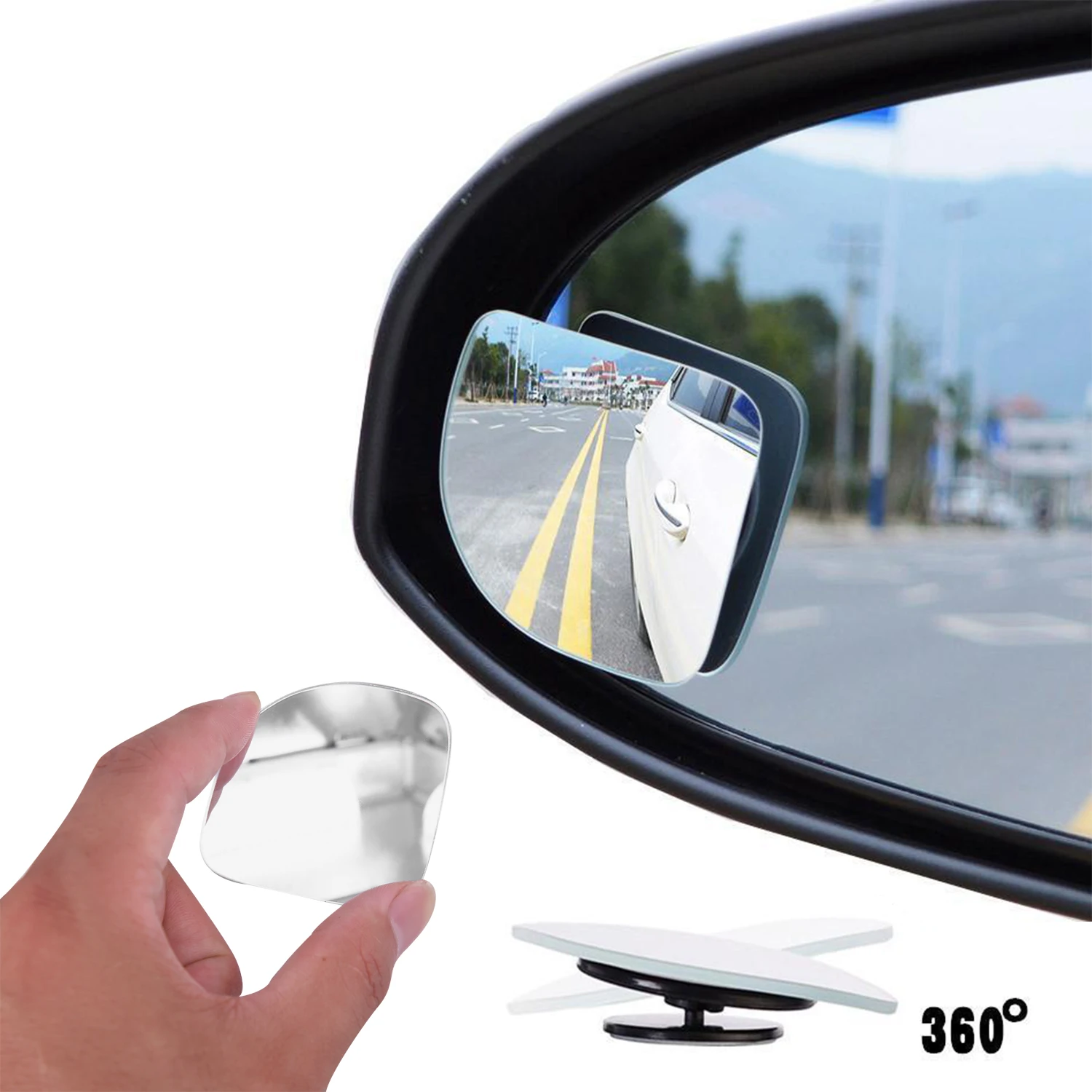 

2pcs Frameless Fan-Shaped Car Adjustable Side Rearview Blind Spot Mirrors Borderless Sector Automobile Rearview Mirror On-board