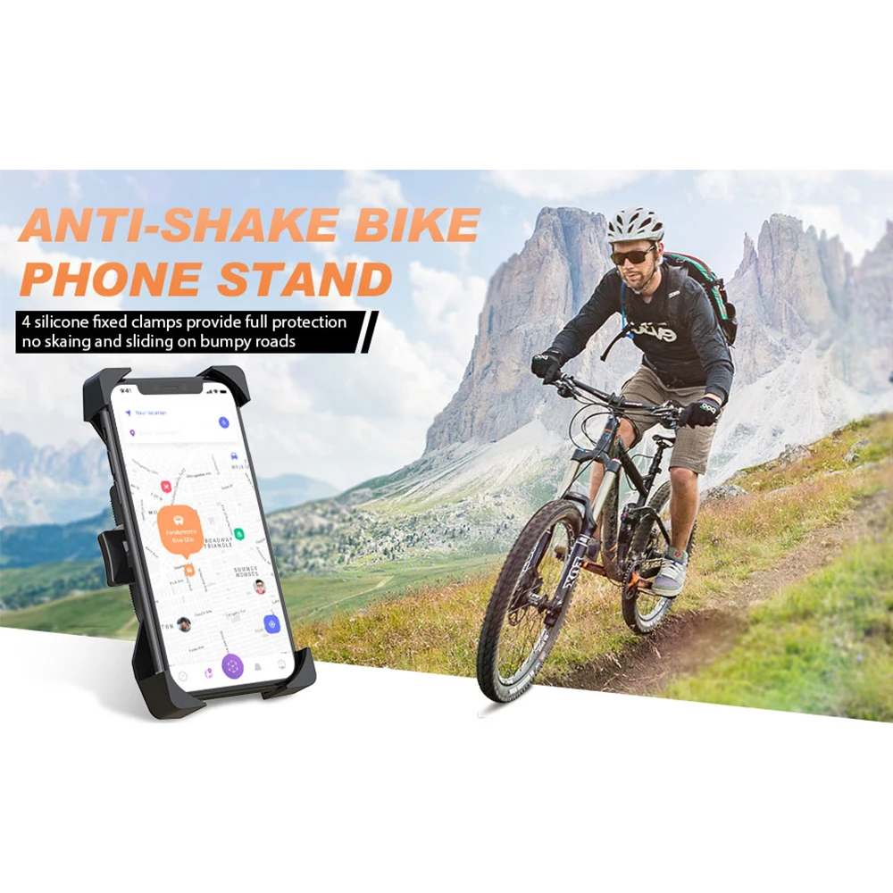 360 Degree Bike Phone Holder Motorcycle Bicycle Phone Holder Handlebar Stand Mount Bracket Mount Phone Holder For iPhone Samsung smartphone stand