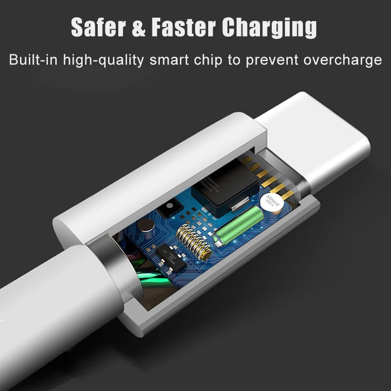 Зарядное устройство с usb type c на для быстрой зарядки Белый Дорожный кабель 5