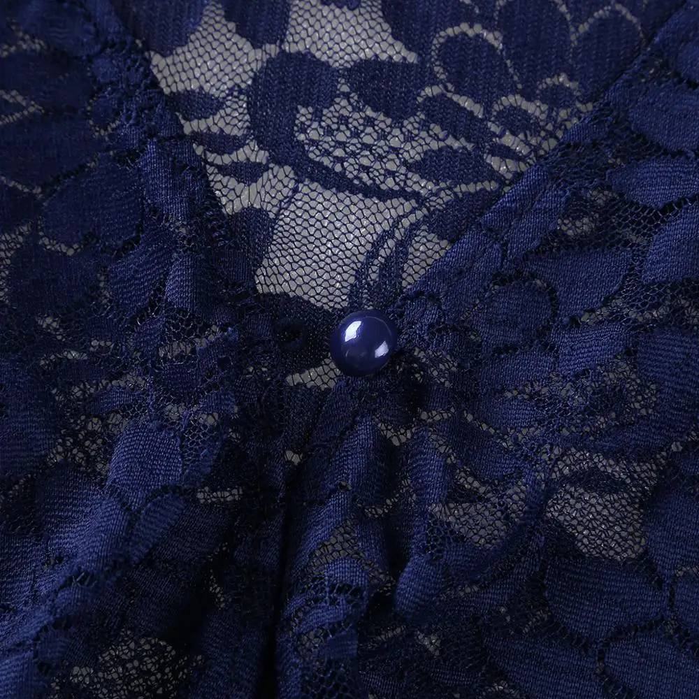 Женский кружевной кардиган открытые топы с рукавами 3/4 и V образным