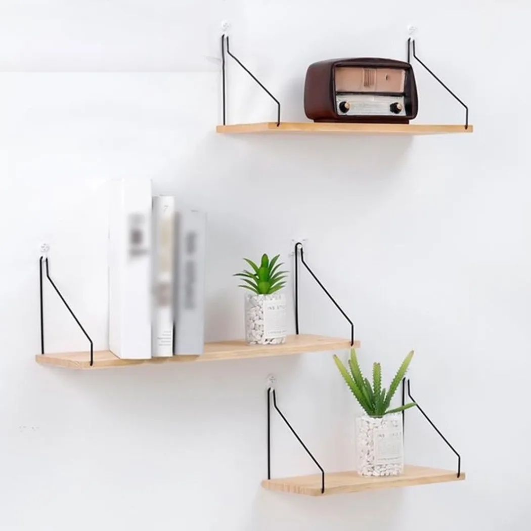 

Wall Sundries Storage Rack Organizer Wall Hanging Home Decoration Iron Wooden Wall Shelf Holders Living Room Kitchen Bathroom