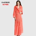 Женский фланелевый банный халат, роскошный длинный теплый халат с мехом в клетку, одежда для подружки невесты, зима 2020