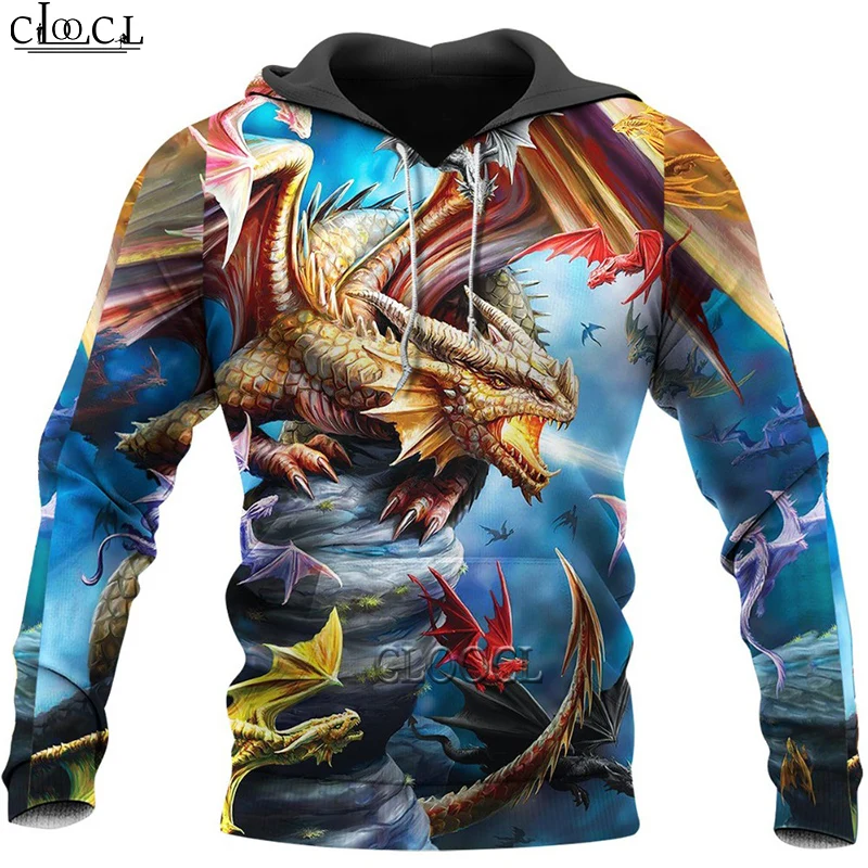 

HX Animal Love Dragon 3D Printed Men Hoodie Harajuku Fashion Casual Hooded Sweatshirt Street Jacket Autumn Unisex Hoodies