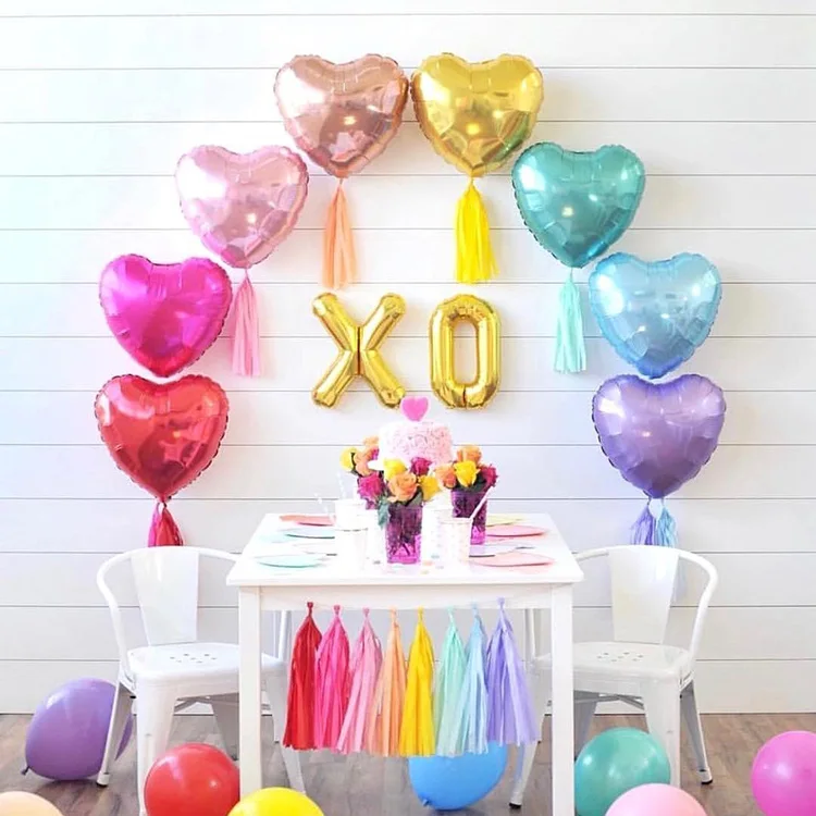 50 шт. фольга в форме сердца 18 дюймов | Дом и сад