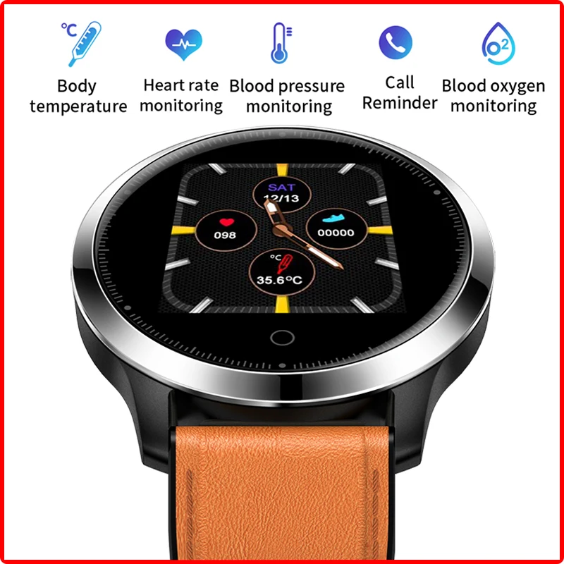 

Смарт-часы Для мужчин средства ухода за кожей Температура Reloj Inteligente Hombre обнаружения сердечного ритма крови Давление монитор спортивные час...