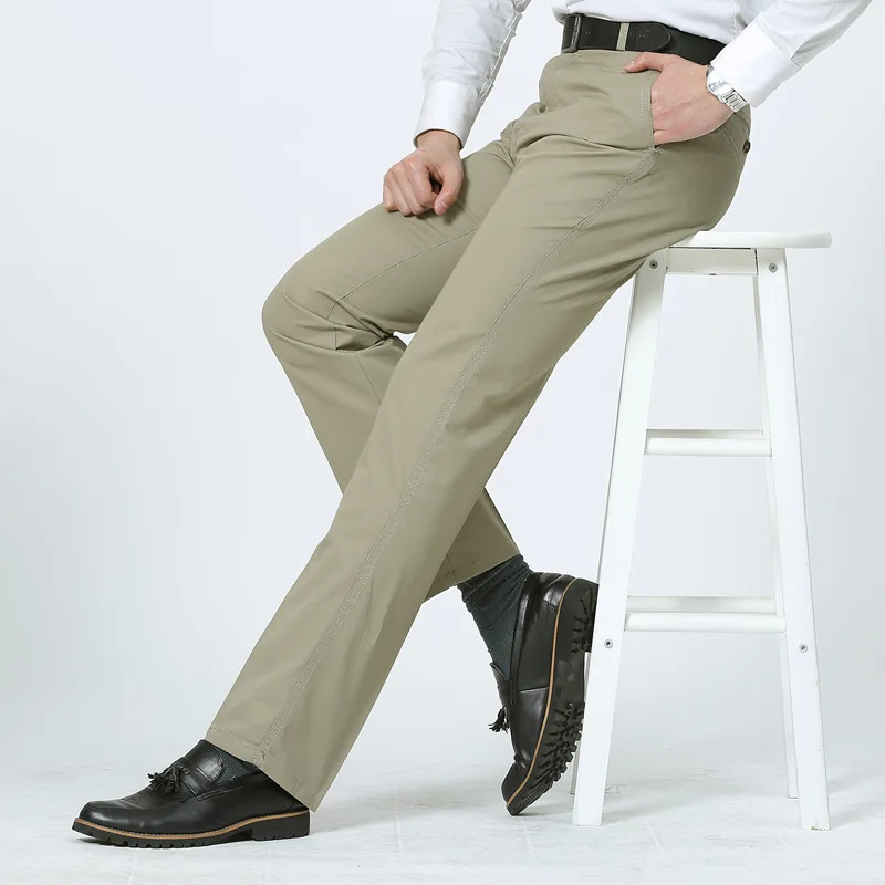 

2020 Men Summer Thin Section Pure Cotton Casual Pants Loose Straight Trousers