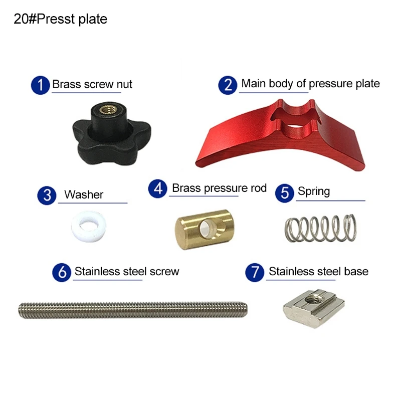 T Rail Clamp Set T-track Aluminium Quick Release Compressor Woodworking Tools for T-slot DIY 7XEA | Инструменты