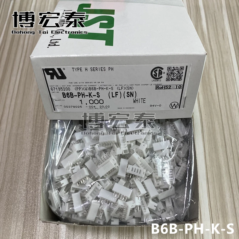 JST B6B-PH-K-S, piezas nuevas con CONN HEADER VERT 6POS, 2MM, 100%-0