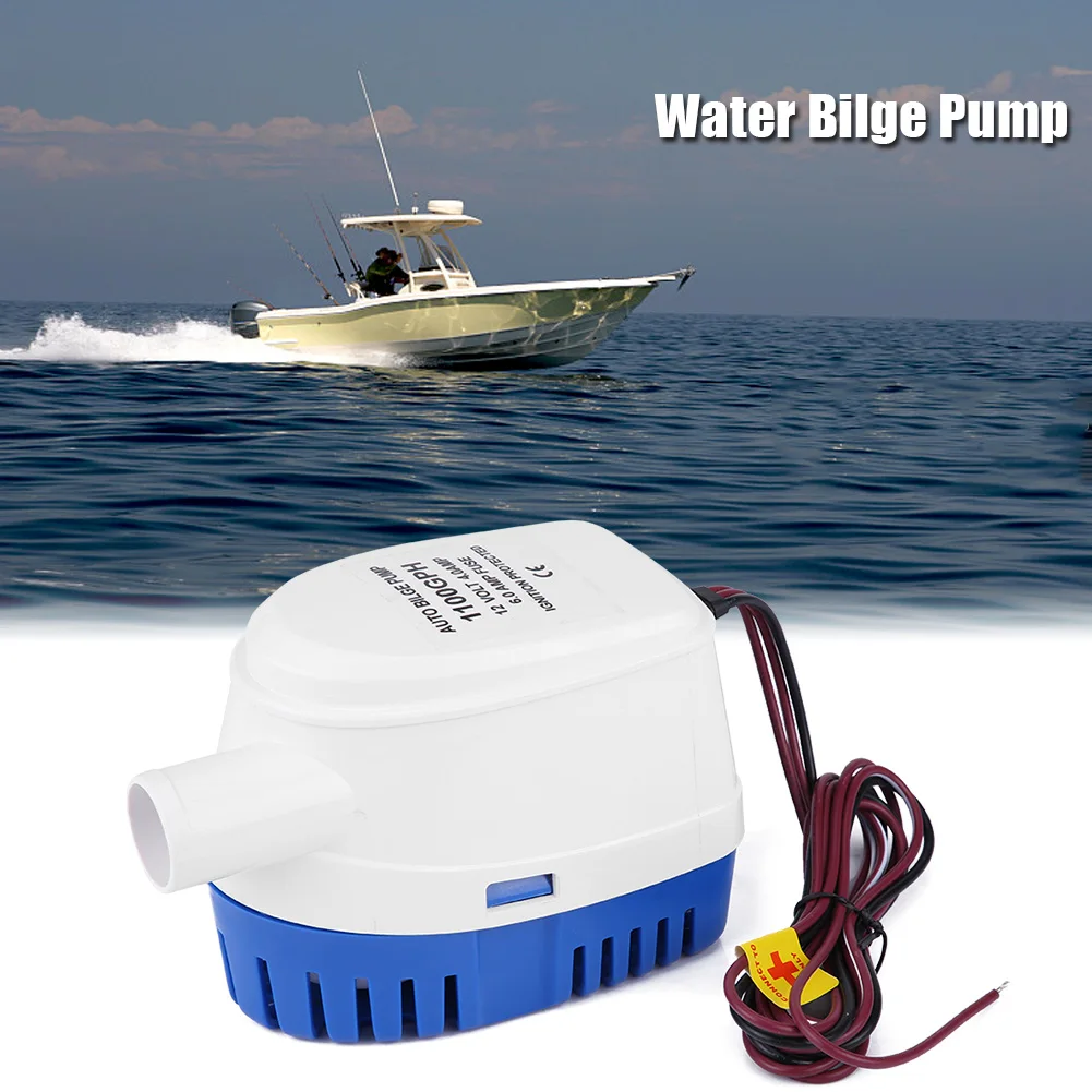 

Boat 1100GPH 12V Marine Automatic Submersible Bilge Water Pump Fully Auto Float Switch Internal
