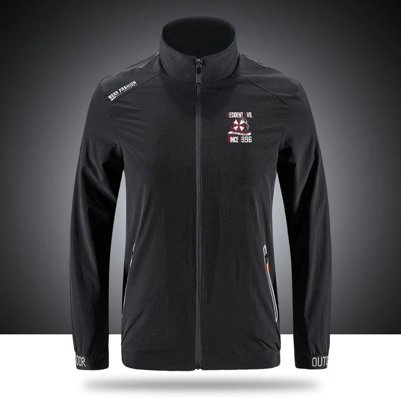 

Umbrellas Resident Evils Jackets Breathable Men's Jackets Outdoor Zippered Light Soft Front Printe sportswear jackets tops N046