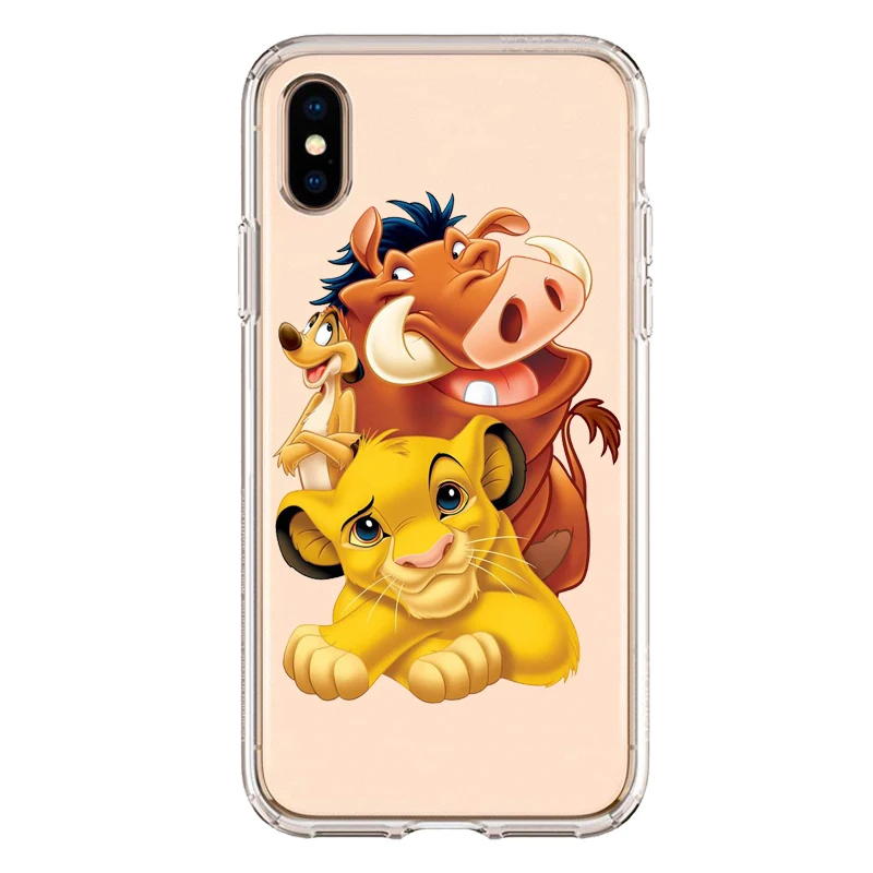 TPU Милый мягкий силиконовый чехол из ТПУ с изображением короля льва Simba для телефона iPhone XS MAX 6 6S 7 8 Plus X XR прозрачный чехол - Цвет: TPU