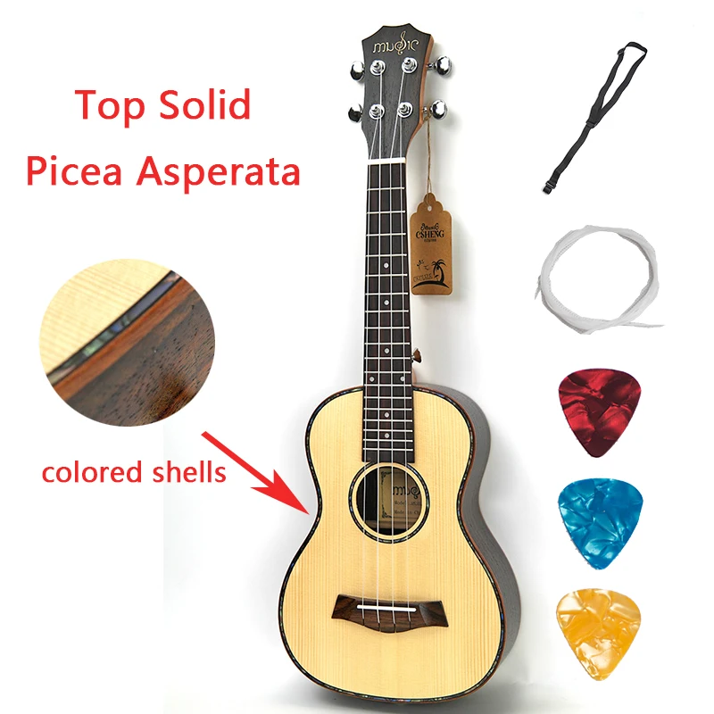 

Top Solid Spruce Ukulele 23 26 Inch Concert Tenor Mini Guitar Acoustic Electric Colored Shells 4 Strings Guitarra Ukelele Uke