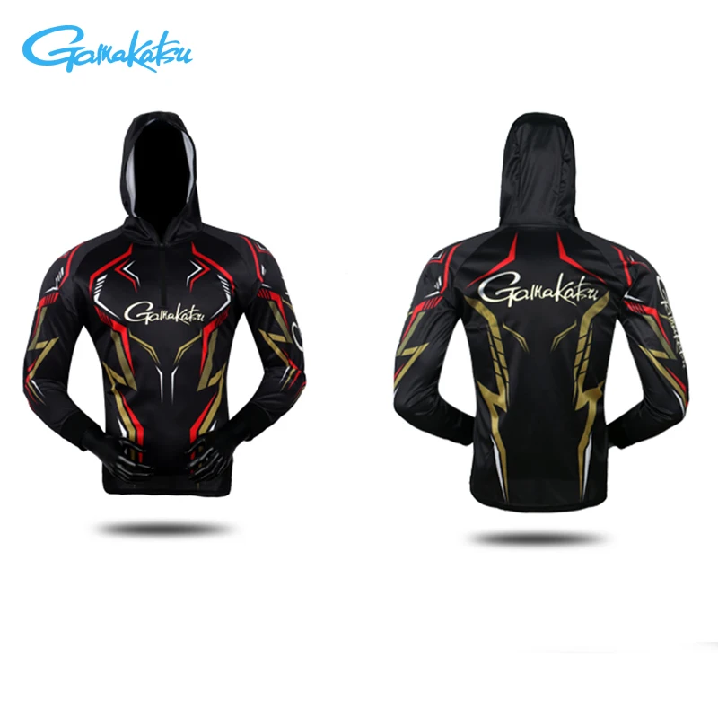 

2020 Gamakatsu Fishing Hooded Sunscreen Breathable Uv Protection Face Neck Fishing Shirt Quick Dry Fishing Clothes Men Jacket