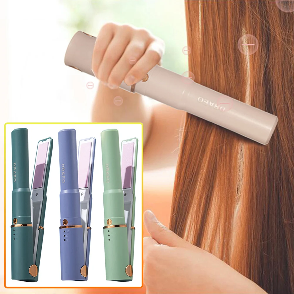 

Wireless Portable Cordless Curling Iron Hair Curler USB Hair Straightener Temperature Adjustable Mini Splint Styling Tool