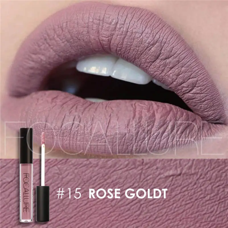 FOCALLURE новые металлические Цвет 8-Красный цвет ручка стойкая помада перламутровая металлический Цвет высокого качества для макияжа губ Цвет от 20 до 27 - Цвет: B15