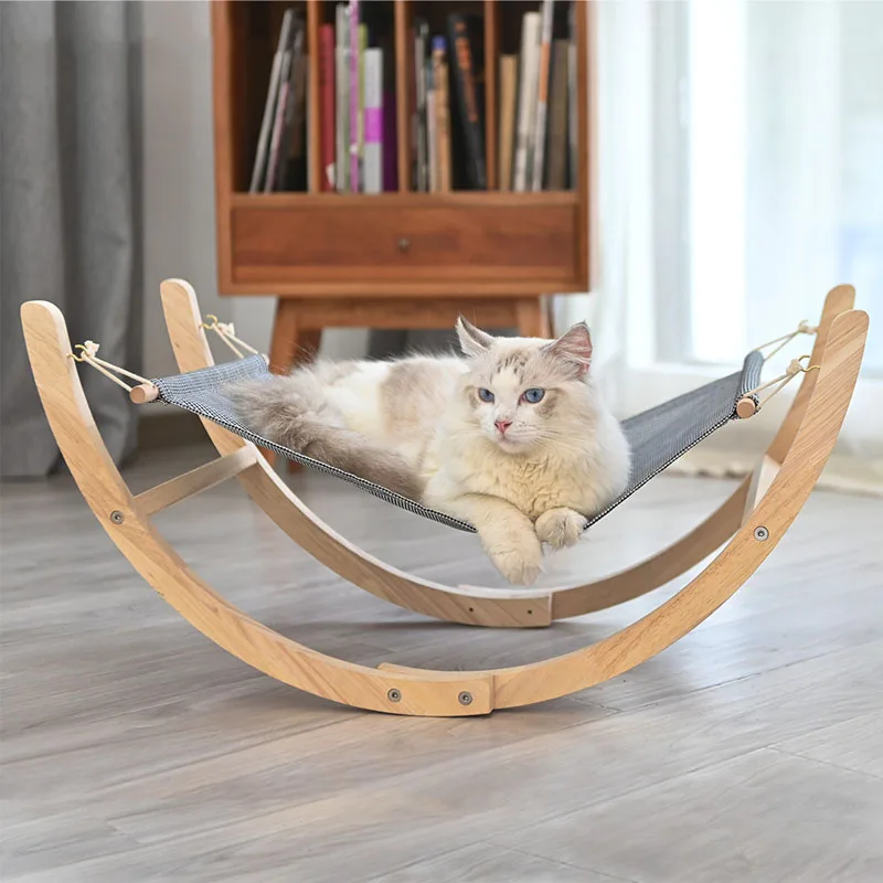 

Cat Bed Wood Material Cat hammock Top Quality Breathable Puppy Kitten Hanging Beds Mat house for cat cute sleeping bed