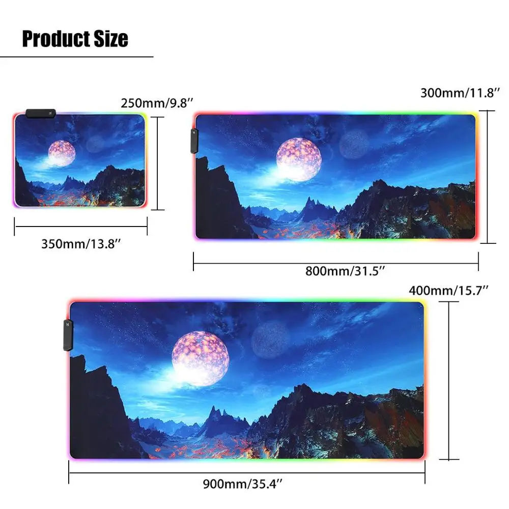 Blue moon Игровой коврик для мыши светодиодный Большой геймерский коврик для мыши RGB 11Usb светодиодный компьютерный коврик с подсветкой резиновая клавиатура Настольный коврик для Csgo - Цвет: Blue moon