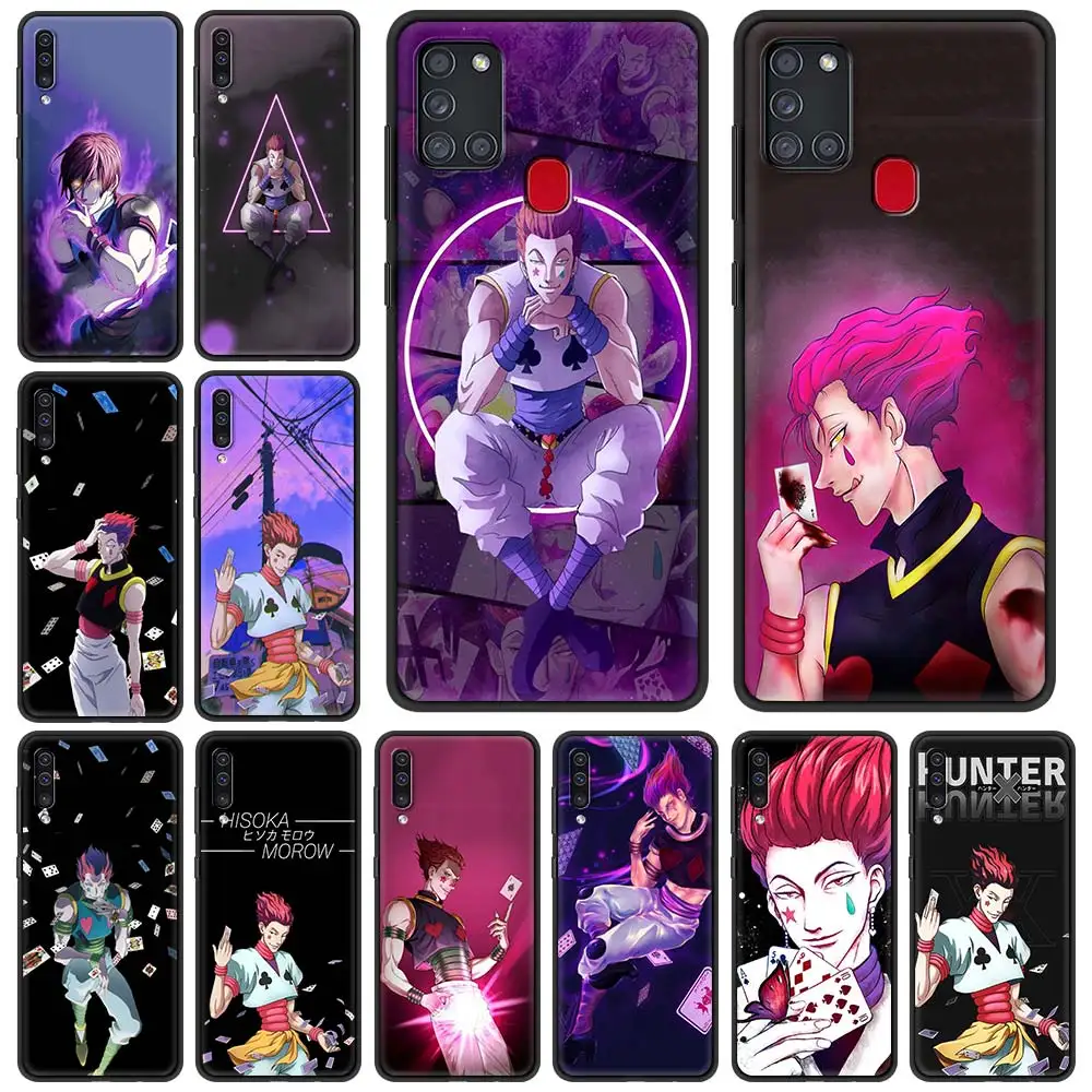 

Hisoka Anime Hunter X Hunter Silicone Black Phone Case For Samsung Galaxy A32 5G A51 A71 A21s A31 A41 A11 A12 5G TPU Cover Coque