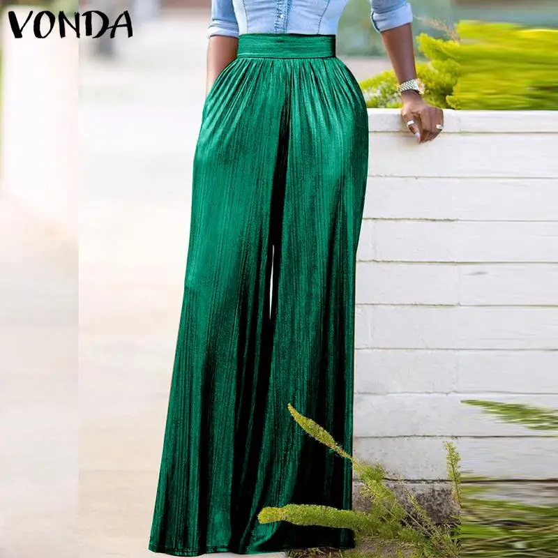 2022 модные длинные брюки VONDA на молнии палаццо осенние женские повседневные