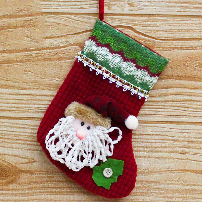 Милые рождественские чулки набор из 3 санта клауса снеговика оленя