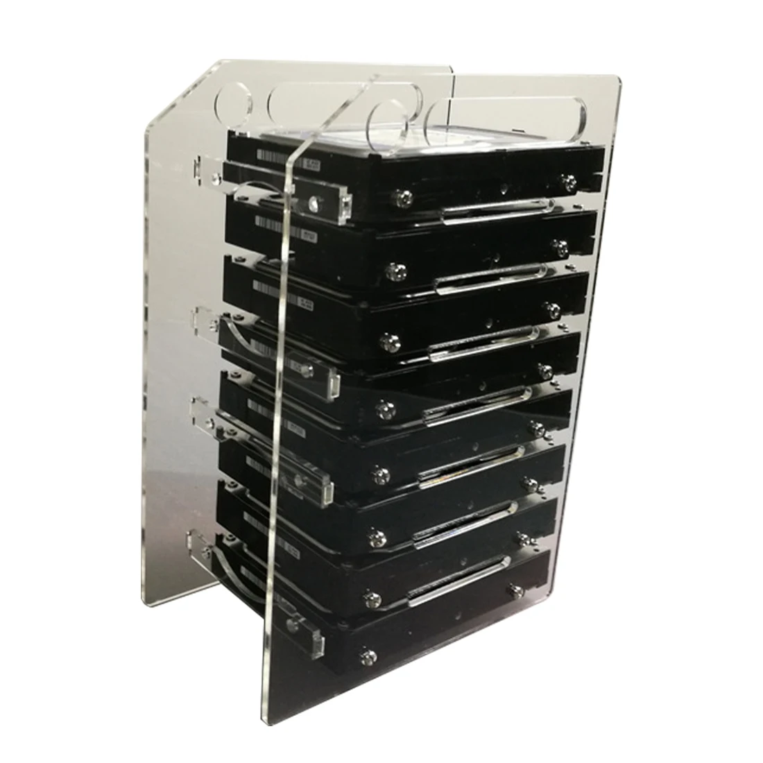 diy acrylic hard disk shelf transparent 3 5inch hdd enclosure for 346810 hard disk expansion card for chia mining miner rig free global shipping