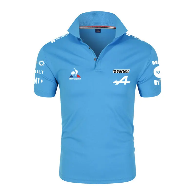 

Summer Formula One Racer Alonso F1 Alpine team Racing Fans Short-Sleeved Team Logo Men/Women Polo shirts Oversized T-Shirts