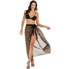 Модная повседневная женская накидка на бикини с леопардовым принтом, одежда для плавания, прозрачная пляжная Макси-юбка на шнуровке, саронг, бесплатная доставка, юбки