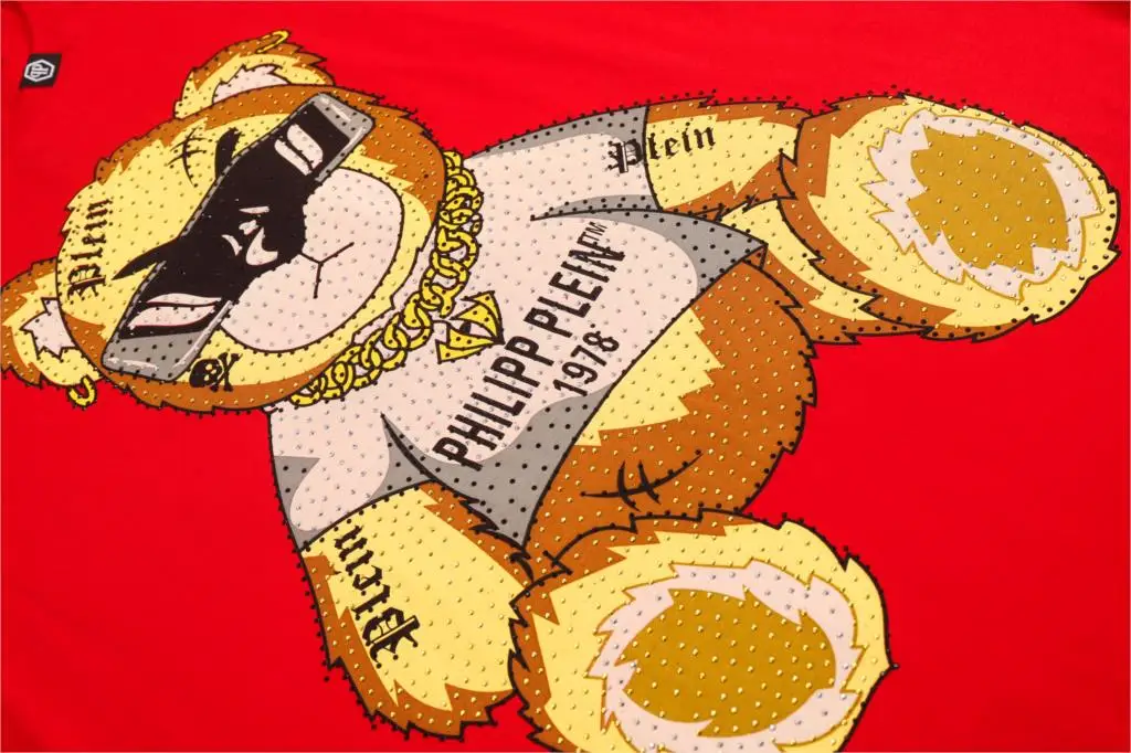 

Philipp Plein-Original design couple T-shirt Rogue Bear latest diamond short-sleeved T-shirt 2021 summer streetwear top