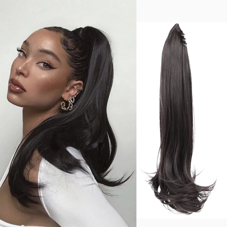 BUQI коготь кудрявые прямые волосы на заколках искусственный конский хвост для