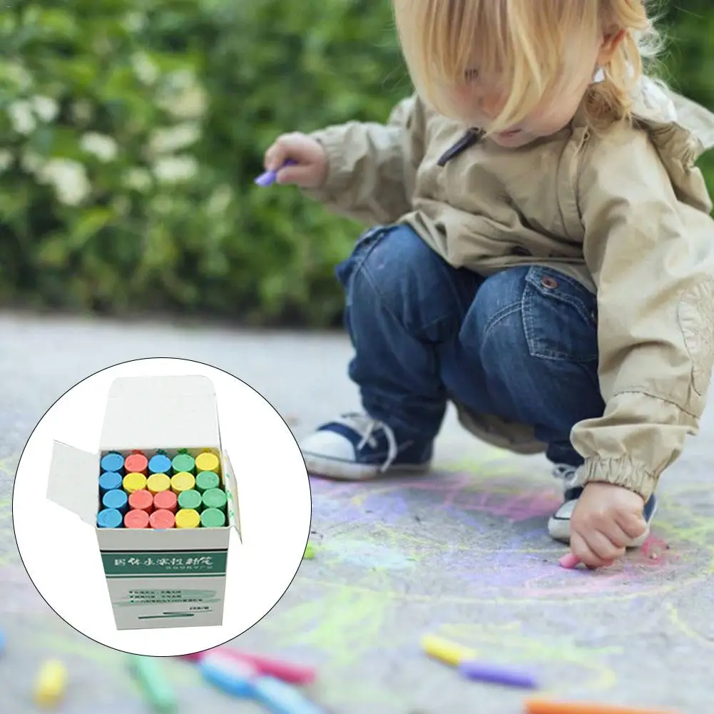 

Dustless White Chalk Solid 20 Color Drawing Chalks For Blackboard Marker Education School Supplies Wet and Dry Erasable HOT SALE