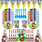 Тема Микки Маус Детская функция ранняя композиция воздушный шар Декор бумажная чашка баннер скатерть одноразовые товары для вечеринок