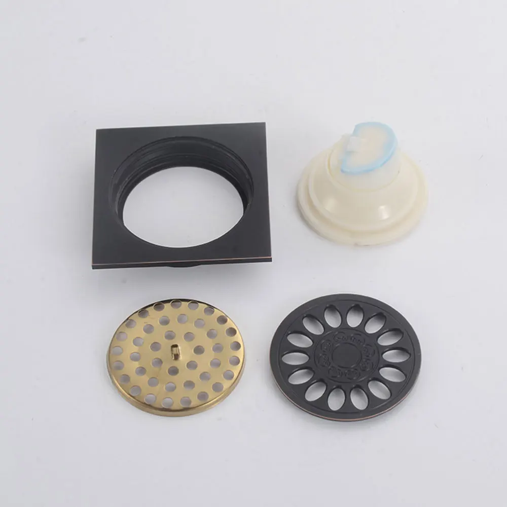 

1Pc Retro Style Creative Brass Floor Drain Deodorization Floor Drain (Black)