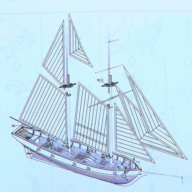 

Assembling Building Kits Ship Model Wooden Sailboat Toys Sailing Model Assembled 1:100 Wooden Kit DIY