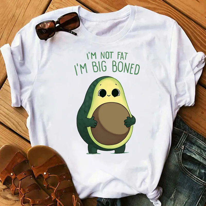 

New Avocado T-shirt Women Casual Short Sleeve Cartoon Graphic Tshirts Funnt Female Tops Tees Summer Women T-shirts Shirt