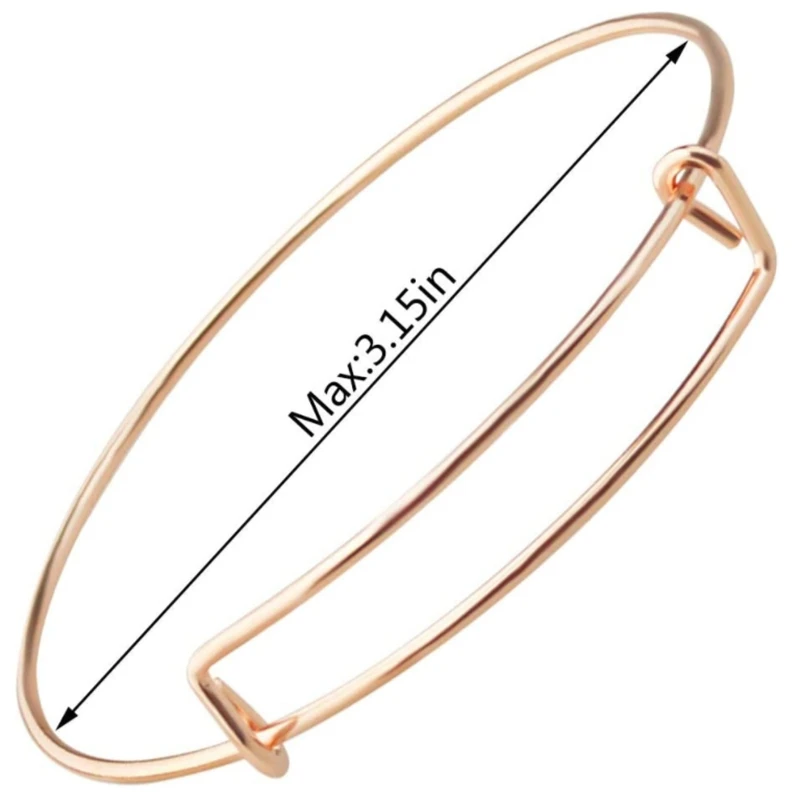 

60 Pieces Expandable Bracelets Adjustable Wire Bracelets, Stainless Steel Blank Bangles for DIY Jewelry Making