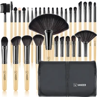 vander 32pcs pro makeup brushes high quality natural synthetic hair makeup brush tools kit wooden