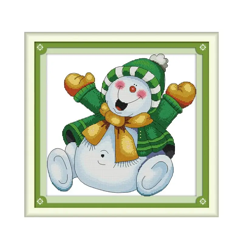 

Snowman 2 cross stitch kit DMC color cotton thread 14ct 11ct print canvas stitches embroidery DIY handmade needlework
