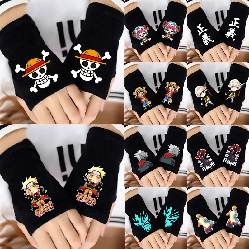 

One Piece Naruto Anime Gloves Luffy Cosplay Costumes Accessories Mittens Anime apparel Around Props Kid warm gloves Xmas gift