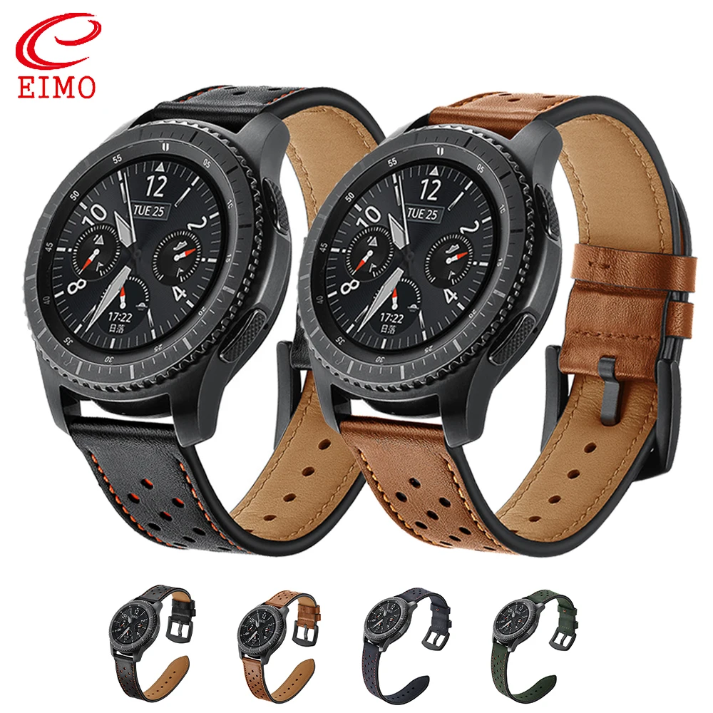 Gear S3 Frontier ремешок для samsung Galaxy watch 46 мм huawei часы GT ремешок 22 мм часы ремешок кожаный браслет Amazfit Stratos ремень