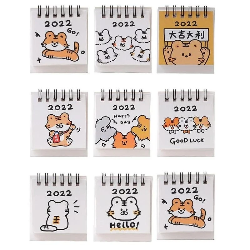 

Настольный мини-календарь с тигром, 6 х6 см, 2022 дюйма, 365 дней