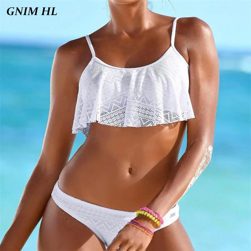 Сексуальный бразильский купальник GNIM Женский однотонный сетчатый бикини