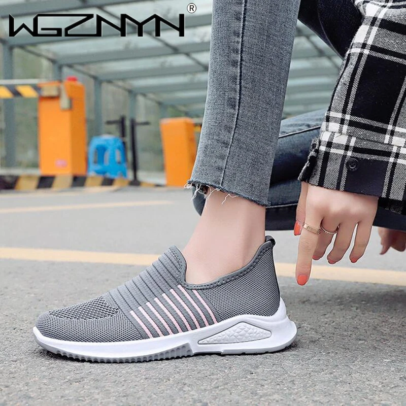 

New Fashion Sneakers Women Shoes Lightweight Knitted Casual Shoes Woman Breathable Mesh Shoes Female Footwear Tenis Feminino